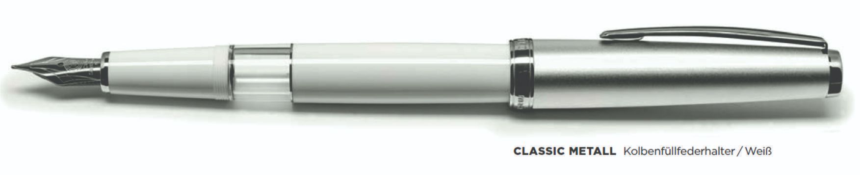 Cleo Pens CLASSIC Metal KolbenFllfederhalter Wei Fountain Pen